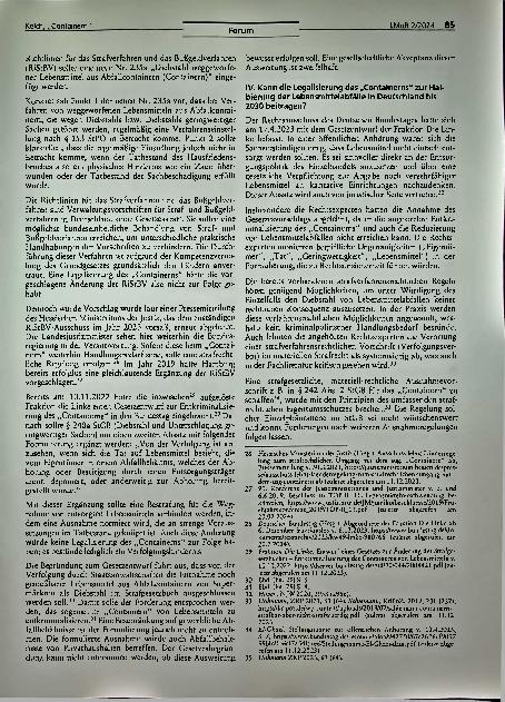 Vorschauseite 3: Rechtliche Aspekte und politische Herausforderungen des „Containerns“