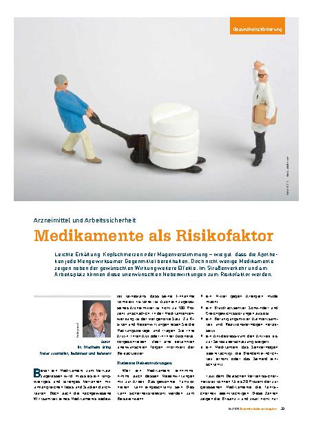 Vorschauseite 1: Arzneimittel und Arbeitssicherheit Medikamente als Risikofaktor