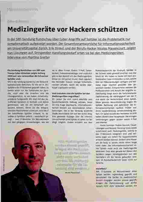 Vorschauseite 1: Medizingeräte vor Hackern schützen
