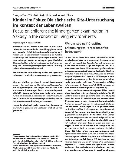 Vorschauseite 1: Kinder im Fokus: Die sächsische Kita-Untersuchung im Kontext der Lebenswelten