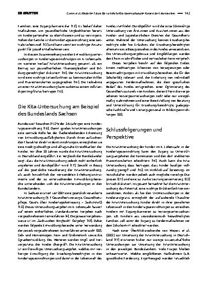 Vorschauseite 2: Kinder im Fokus: Die sächsische Kita-Untersuchung im Kontext der Lebenswelten