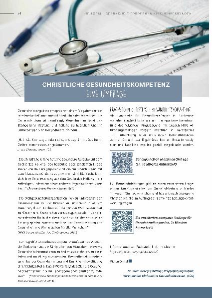 Vorschauseite 1: Christliche Gesundheitskompetenz: eine Umfrage