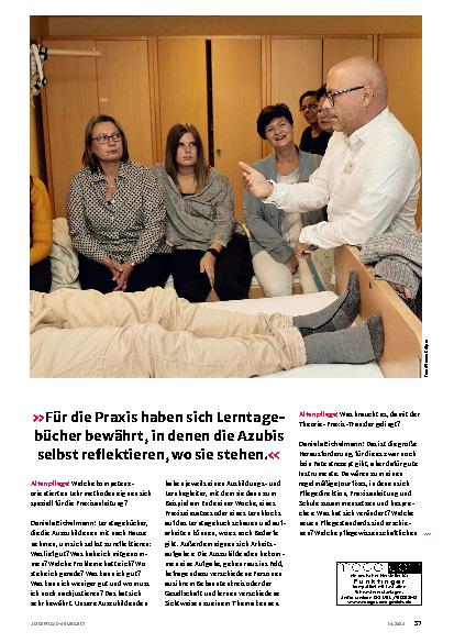 Vorschauseite 1: »Für die Praxis haben sich Lerntagebücher bewährt, in denen die Azubis selbst reflektieren, wo sie stehen.«
