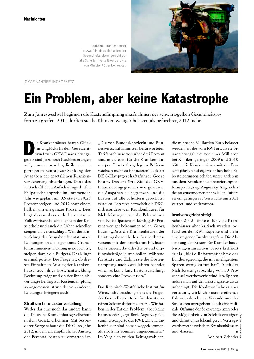 Vorschauseite 1: Ein Problem, aber keine Katastrophe