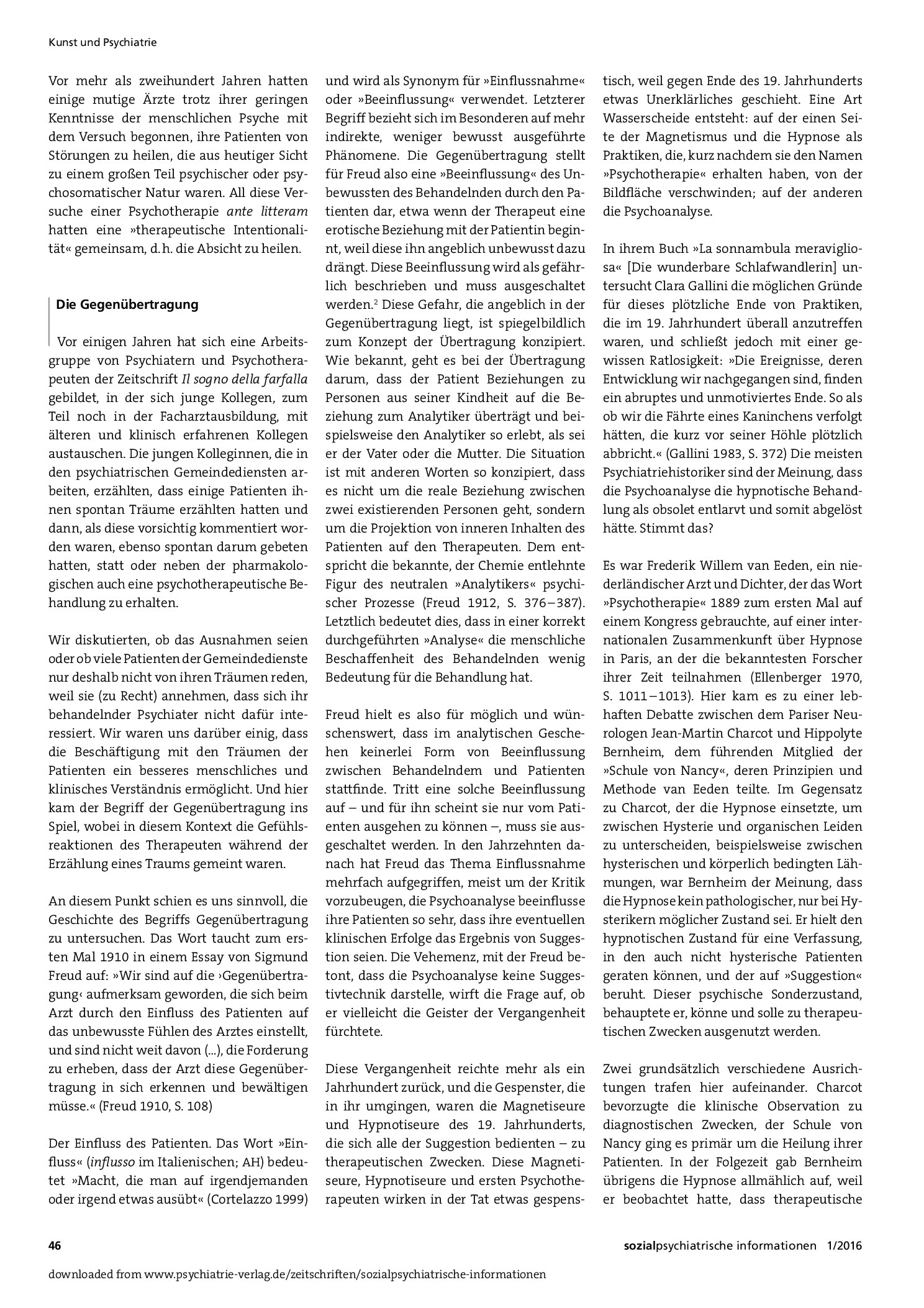 Vorschauseite 2: Die Patient-Arzt-Beziehung in Psychiatrie und Psychotherapie. Bemerkungen über den Begriff der Beeinflussung