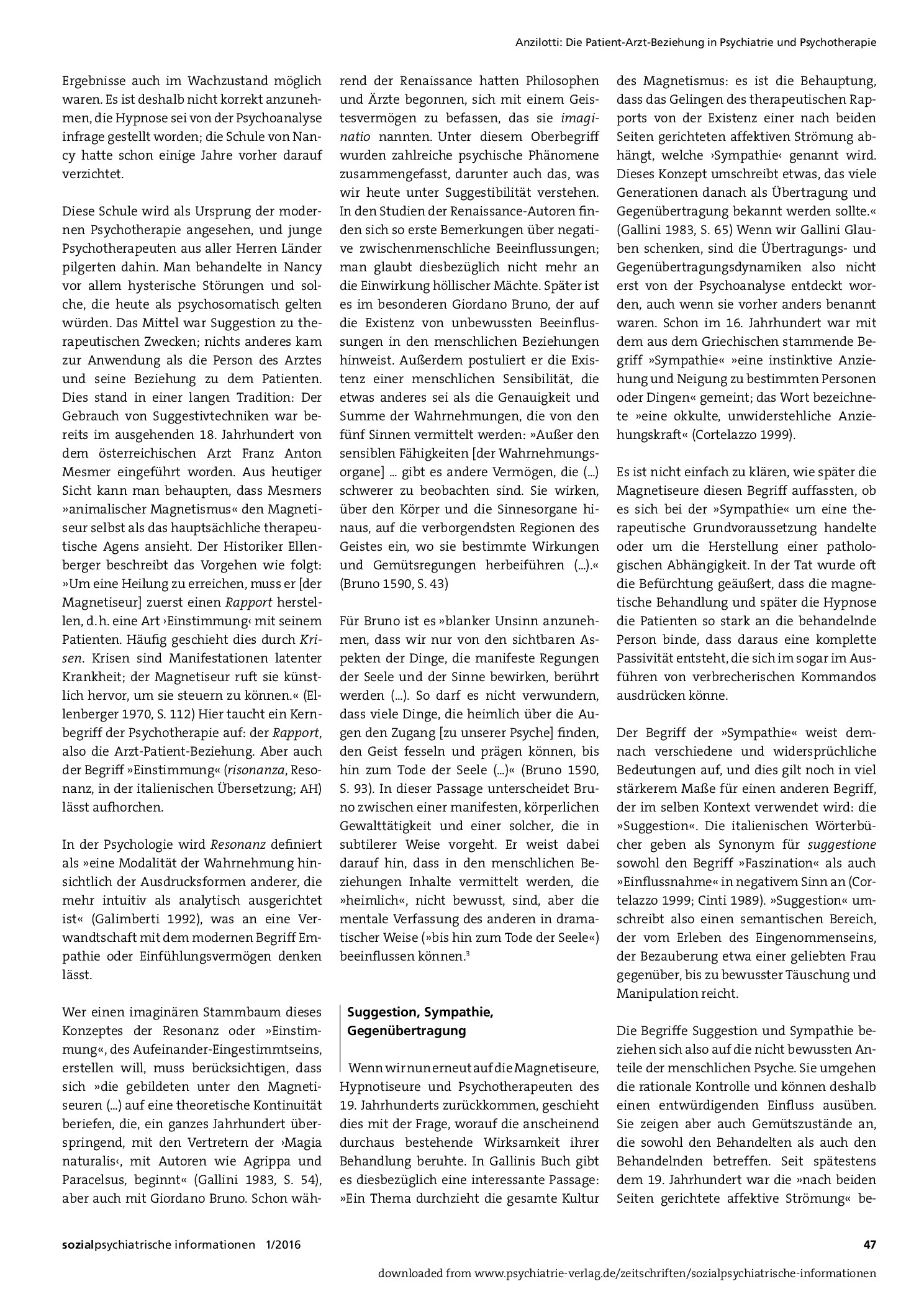 Vorschauseite 3: Die Patient-Arzt-Beziehung in Psychiatrie und Psychotherapie. Bemerkungen über den Begriff der Beeinflussung