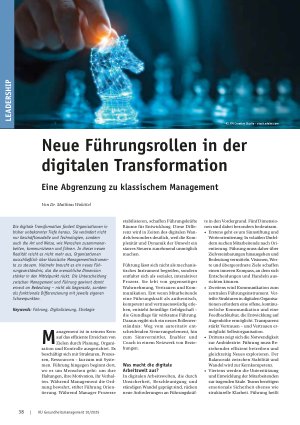 Vorschauseite 1: Neue Führungsrollen in der digitalen Transformation Eine Abgrenzung zu klassischem Management