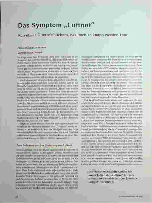 Vorschauseite 3: Das Symptom „Luftnot" von etwas Überreichlichem, das doch so knapp werden kann.