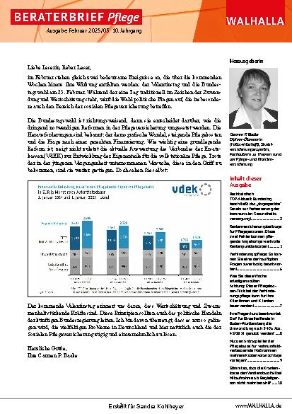 Vorschauseite 1: Beraterbrief Pflege Heft 3-2025