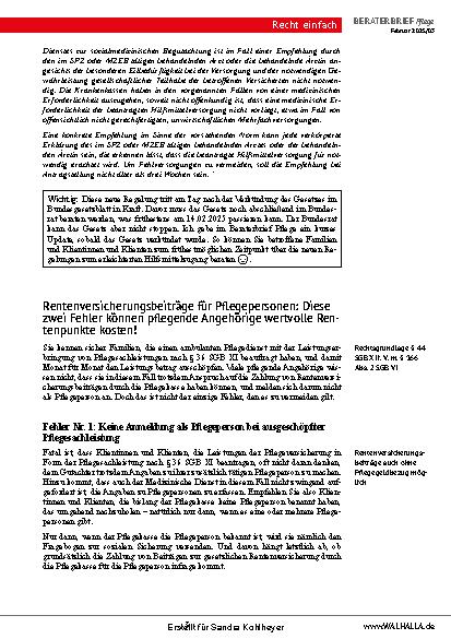 Vorschauseite 3: Beraterbrief Pflege Heft 3-2025