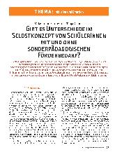 Vorschauseite 1: Gibt es Unterschiede im Selbstkonzept von SchülerInnen mit und ohne sonderpädagogischen Förderbedarf?