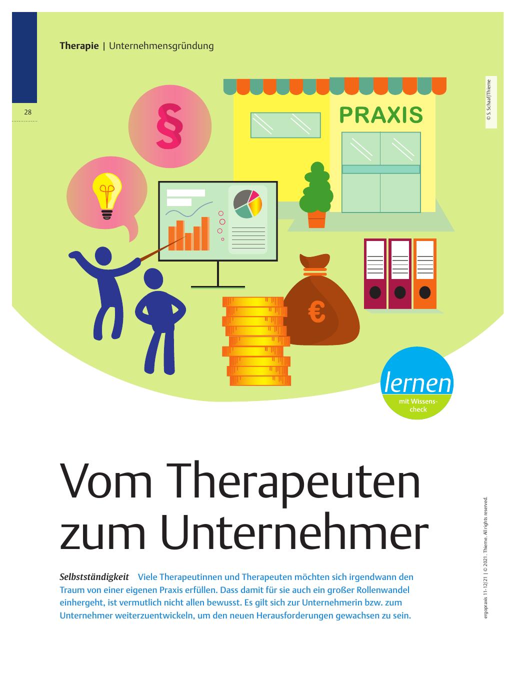 Vorschauseite 1: Vom Therapeuten zum Unternehmer? Selbstständigkeit