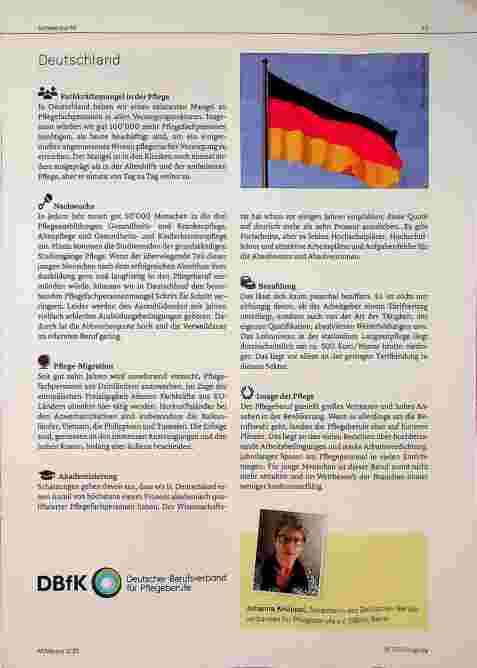 Vorschauseite 3: Pflege in Europa: Statements aus fünf ausgewählten Ländern