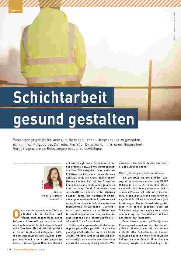 Vorschauseite 1: Schichtarbeit gesund gestalten