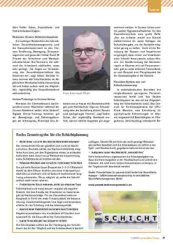 Vorschauseite 2: Schichtarbeit gesund gestalten