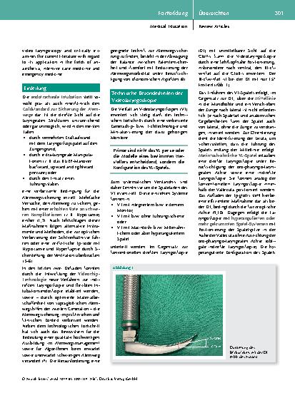 Vorschauseite 2: Videolaryngoskopie – immer und überall? Wissenschaftliche Evidenz und aktueller Stellenwert der Videolaryngoskopie in der Anästhesiologie