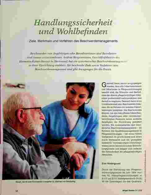 Vorschauseite 1: Handlungssicherheit und Wohlbefinden: Ziele, Merkmale und Verfahren des Beschwerdemanagements