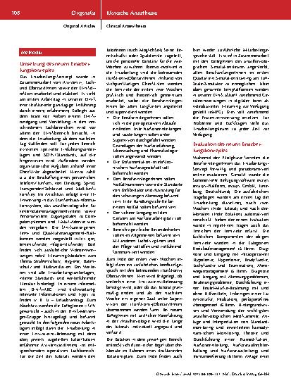 Vorschauseite 3: Strukturiertes Einarbeitungskonzept zum Onboarding neuer MitarbeiterInnen in der Anästhesiologie – Evaluation einer zweijährigen Pilotphase
