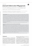 Vorschauseite 1: Journal Clubs in der Pflegepraxis: Eine Onlinebefragung deutscher Universitätskliniken