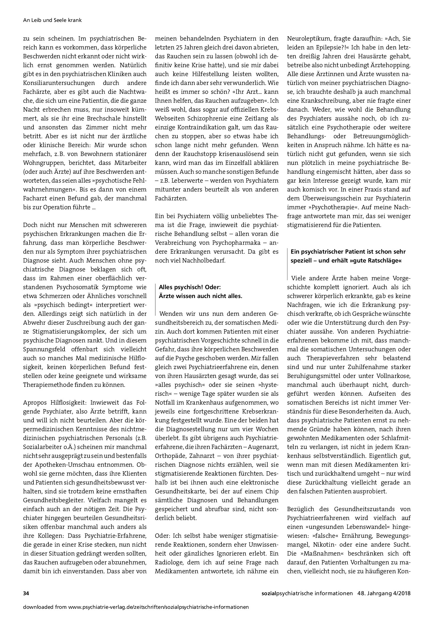 Vorschauseite 2: Zwischen »Alles psychisch« und »Keine Ahnung«