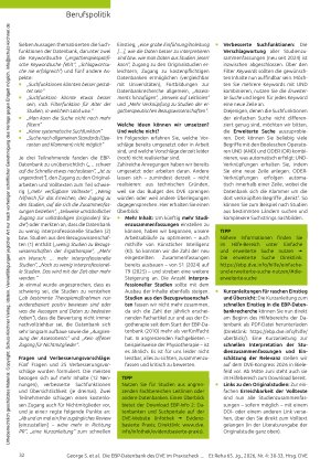 Vorschauseite 3: Ergebnisse und Entwicklungsimpulse aus einer Online-Umfrage Die EBP-Datenbank des DVE im Praxischeck