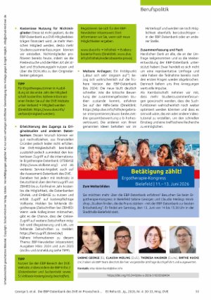 Vorschauseite 4: Ergebnisse und Entwicklungsimpulse aus einer Online-Umfrage Die EBP-Datenbank des DVE im Praxischeck