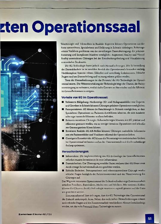 Vorschauseite 2: 5G und 6G im vernetzten Operationssaal