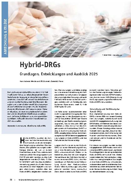 Vorschauseite 1: Hybrid-DRGs: Grundlagen, Entwicklungen und Ausblick 2025