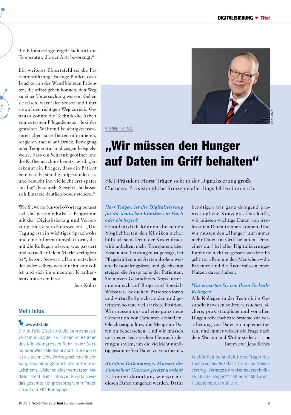 Vorschauseite 1: Vernetzung: „Wir müssen den Hunger auf Daten im Griff behalten“