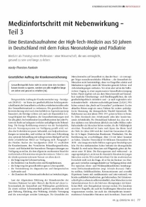 Vorschauseite 1: Medizinfortschritt mit Nebenwirkung - Teil 3