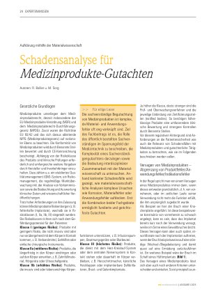 Vorschauseite 1: Schadensanalyse für Medizinprodukte-Gutachten