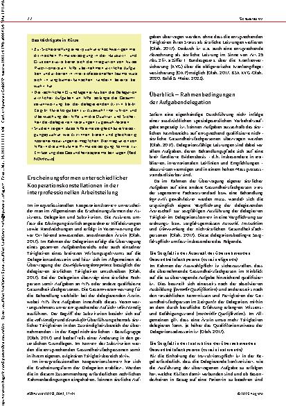 Vorschauseite 2: Nurse Practitioner in der Schweizer Grundversorgung Rechtliche Grundlagen im originären Tätigkeitsbereich und im Delegationsmodel