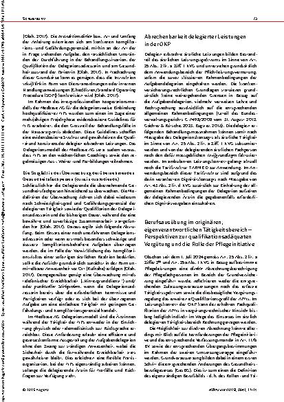 Vorschauseite 3: Nurse Practitioner in der Schweizer Grundversorgung Rechtliche Grundlagen im originären Tätigkeitsbereich und im Delegationsmodel