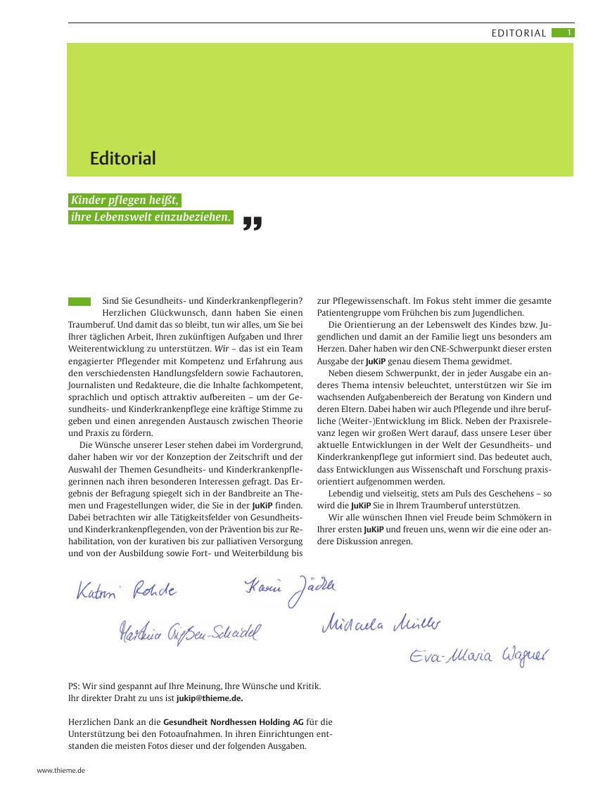 Vorschauseite 1: Editorial