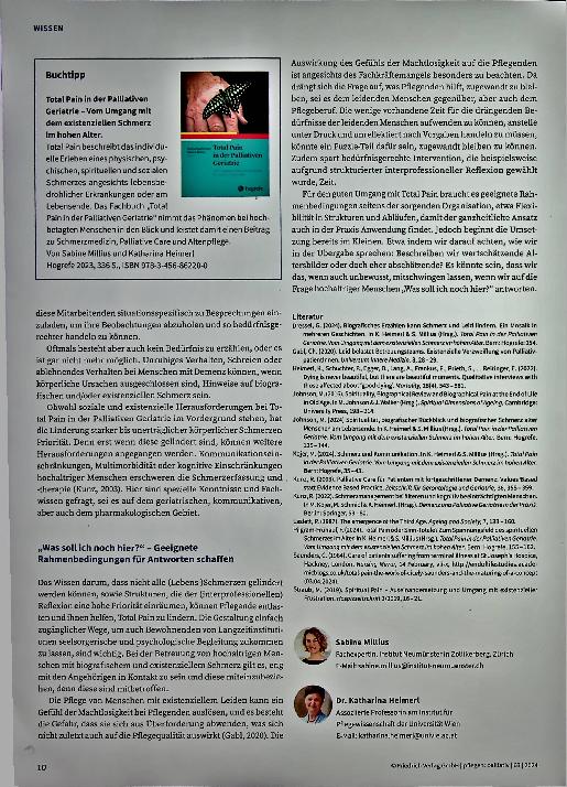 Vorschauseite 4: „Was soll ich noch hier? “ Biografischen und existenziellen Schmerz bei alten Menschen lindern