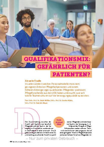 Vorschauseite 1: Qualifikationsmix: gefährlich für Patienten?