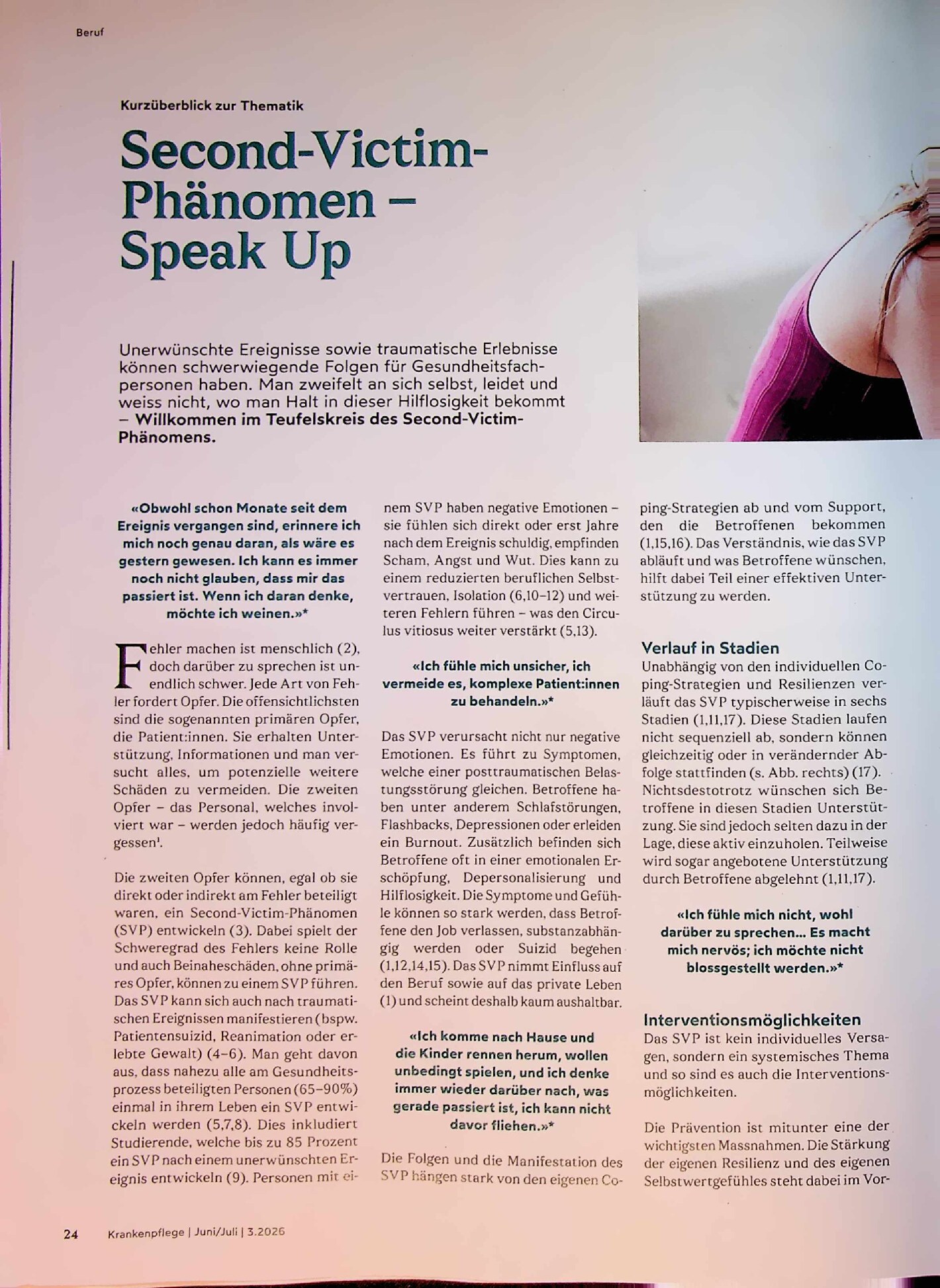 Vorschauseite 1: Second-Victim-Phänomen – Speak Up