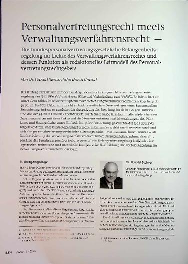 Vorschauseite 1: Personalvertretungsrecht meets Verwaltungsverfahrensrecht