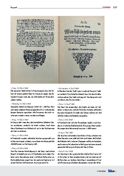 Vorschauseite 2: Aviso – Relation oder Zeitung Was sich begeben und zugetragen hat.