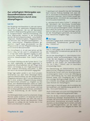 Vorschauseite 1: Zur unbefugten Weitergabe von Gesundheitsdaten eines Heimbewohners durch eine Altenpflegerin