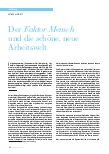 Vorschauseite 1: Der Faktor Mensch und die schöne, neue Arbeitswelt