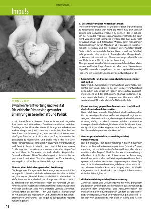 Vorschauseite 1: Zwischen Verantwortung und Realität Die ethische Dimension gesunder Ernährung in Gesellschaft und Politik