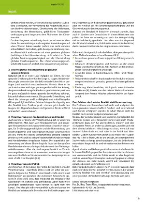 Vorschauseite 2: Zwischen Verantwortung und Realität Die ethische Dimension gesunder Ernährung in Gesellschaft und Politik