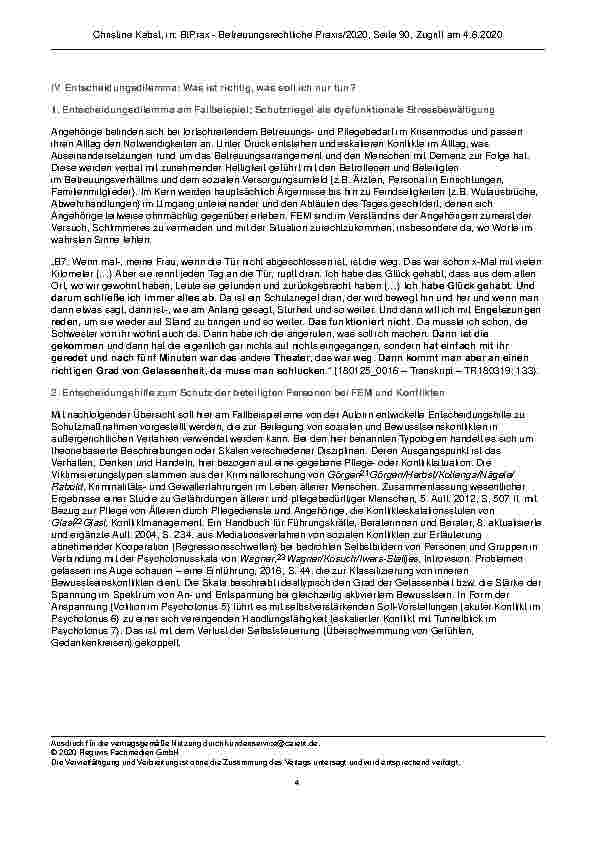 Vorschauseite 4: Entscheidungsdilemma – Gelassenheit im Betreuungsverhältnis
