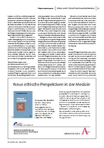 Vorschauseite 2: Das Pflegekompetenzgesetz: Was Pflegefachpersonen zukünftig können und dürfen.