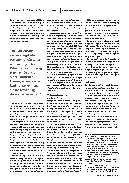 Vorschauseite 3: Das Pflegekompetenzgesetz: Was Pflegefachpersonen zukünftig können und dürfen.