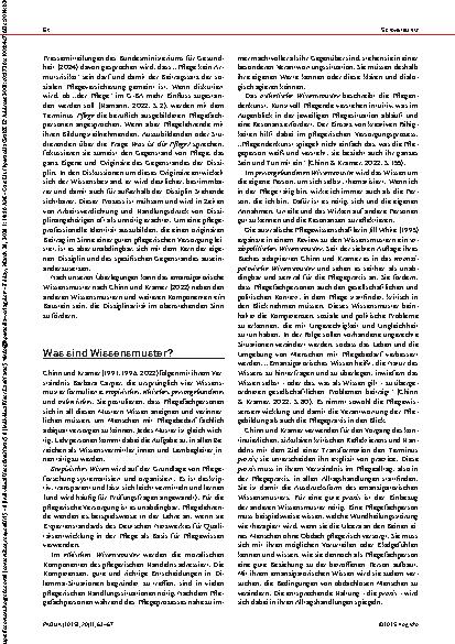Vorschauseite 2: Emanzipatorisches Wissen in der Pflegebildung Ein Wissensmuster als Wegbereiter für Disziplinarität
