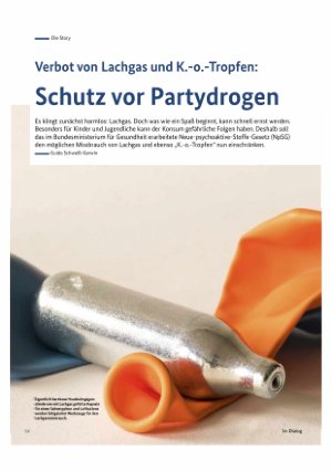 Vorschauseite 1: Verbot von Lachgas und K. -o. -Tropfen: Schutz vor Partydrogen