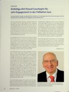 Vorschauseite 1: Krebsliga ehrt Pascal Couchepin für sein Engagement in der Palliative Care
