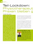 Vorschauseite 1: Teil-Lockdown: Physiotherapeutische Praxen bleiben geöffnet.